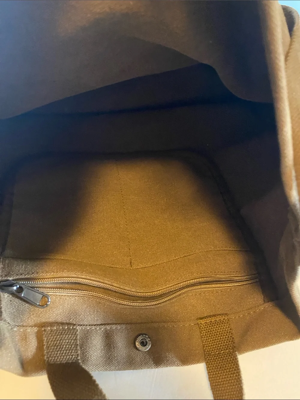 Brown Canvas Crossbody Tote - Casual Everyday Bag